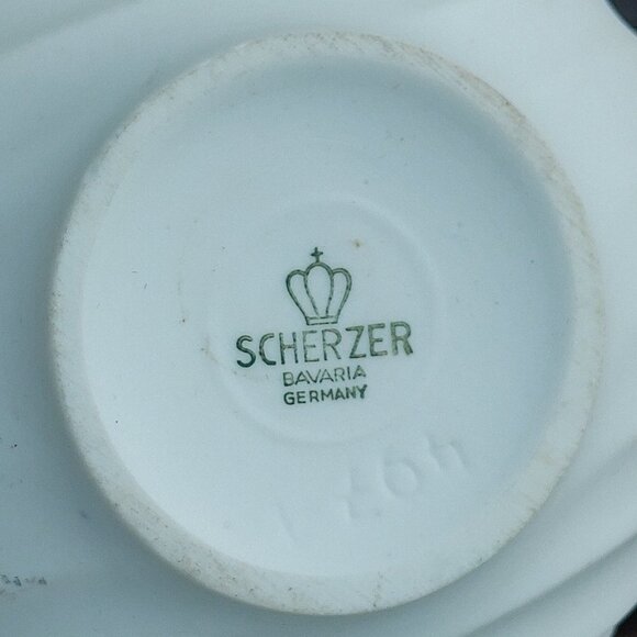 ANTIQUE SCHERZER BAVARIA GERMANY Tear Drop Bud Vase White Porcelain - Picture 5 of 5